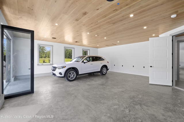 1248 Albany Post Rd, Gardiner, NY 12525 - garage featuring wooden ceiling and recessed lighting