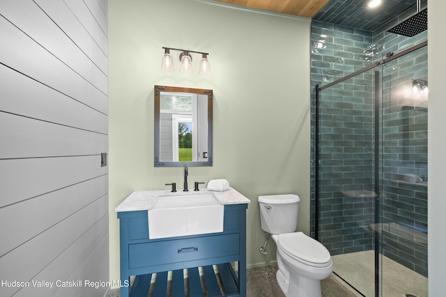 1248 Albany Post Rd, Gardiner, NY 12525 - full bathroom featuring a stall shower, toilet, and vanity