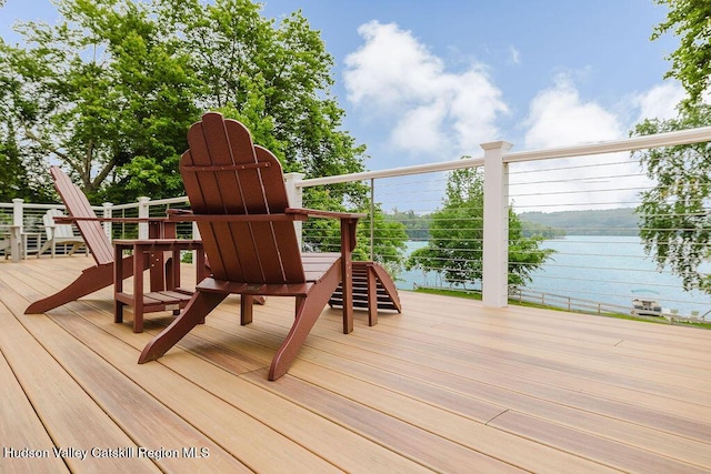 225 Lakeview Rd, Craryville, NY 12521 - wooden terrace with a water view
