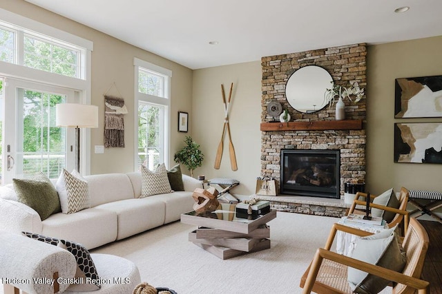 225 Lakeview Rd, Craryville, NY 12521 - living area with a fireplace and recessed lighting