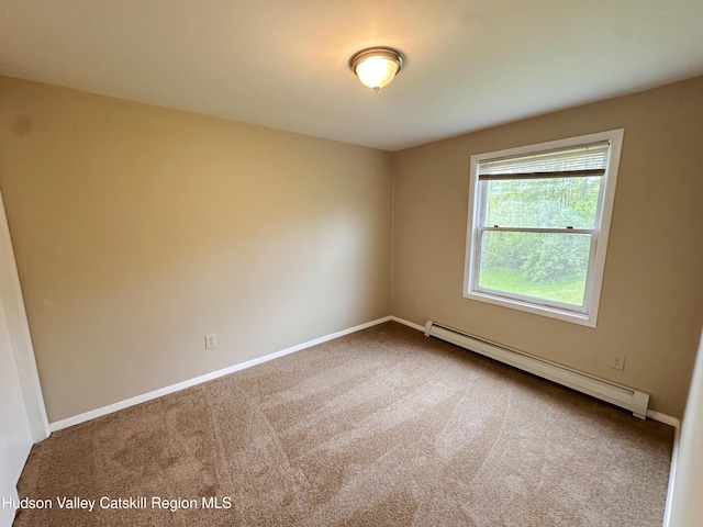117 Sparling Rd, Saugerties, NY 12477 - carpeted spare room featuring a baseboard radiator and baseboards