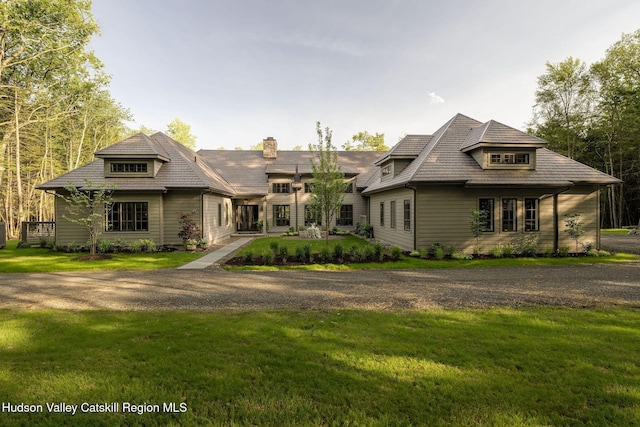 245 Brown Rd, Olivebridge, NY 12461 - view of front of house featuring a chimney and a front lawn