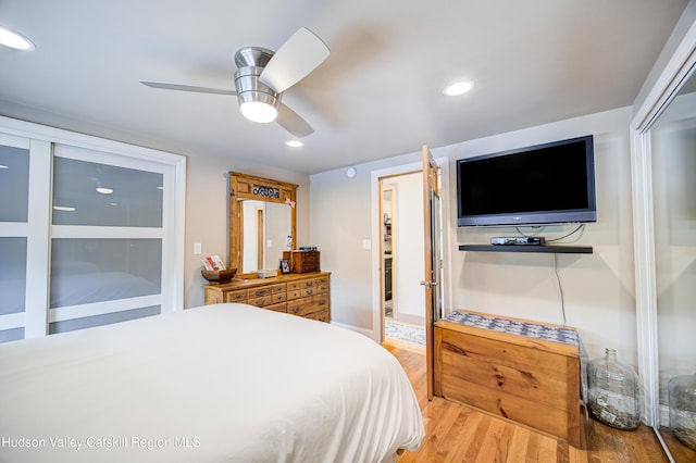 2-6 Old Firehouse Rd, Plattekill, NY 12568 - bedroom featuring light wood finished floors, a ceiling fan, and recessed lighting
