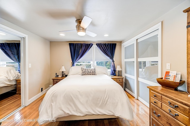 2-6 Old Firehouse Rd, Plattekill, NY 12568 - bedroom with light wood finished floors, ceiling fan, and recessed lighting