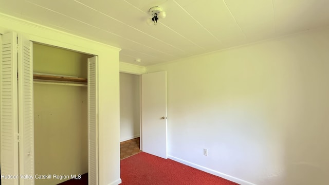 13 Birk St, Acra, NY 12405 - unfurnished bedroom featuring dark colored carpet and a closet