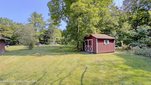 13 Birk St, Acra, NY 12405 - view of grassy yard with a storage shed