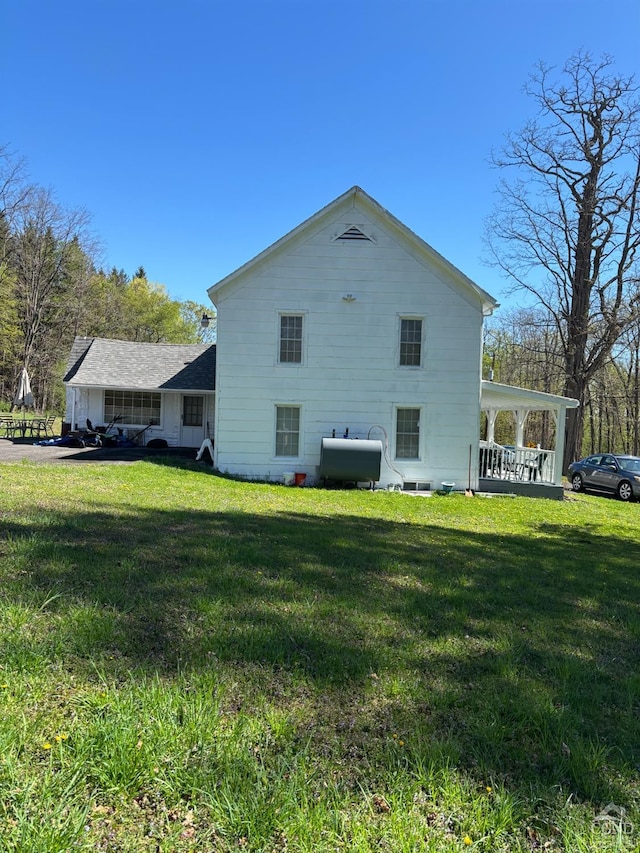 287 Shady Glen Rd, East Durham, NY 12423 - view of side of home featuring a yard and oil tank
