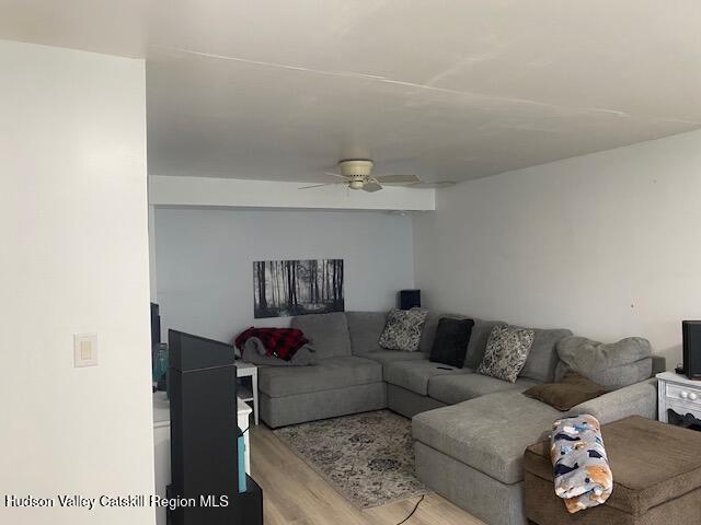 87 Dock St, Saugerties, NY 12477 - living room featuring ceiling fan and wood finished floors