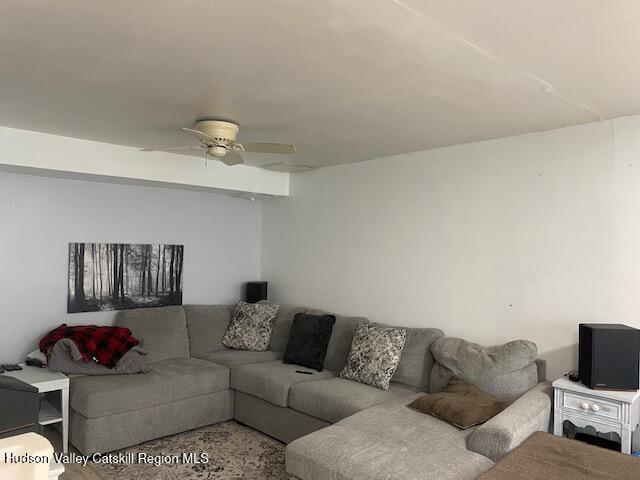 87 Dock St, Saugerties, NY 12477 - living room featuring ceiling fan