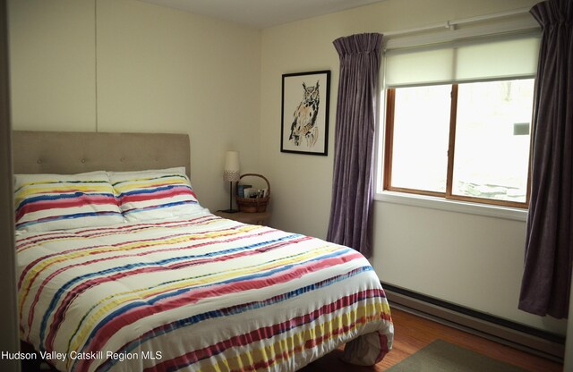 100 Clear Spring Ln, Fleischmanns, NY 12406 - bedroom with a baseboard radiator and wood finished floors