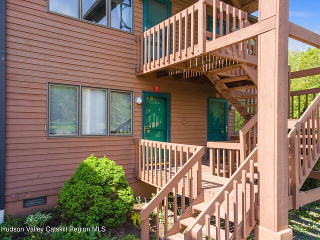 11 Quads Way, Windham, NY 12496 - entrance to property with a wooden deck and crawl space
