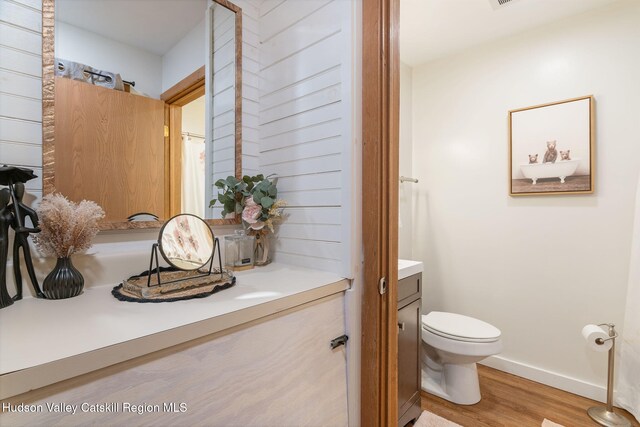 11 Quads Way, Windham, NY 12496 - full bath featuring vanity, wood finished floors, toilet, and baseboards