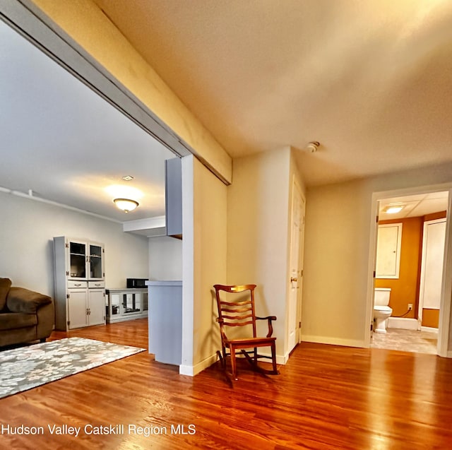 sitting room featuring hardwood / wood-style flooring