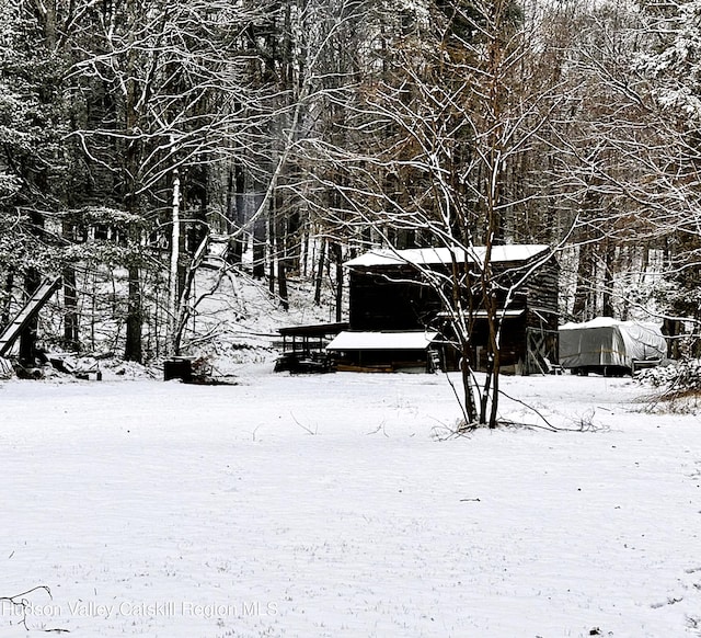 view of snowy yard