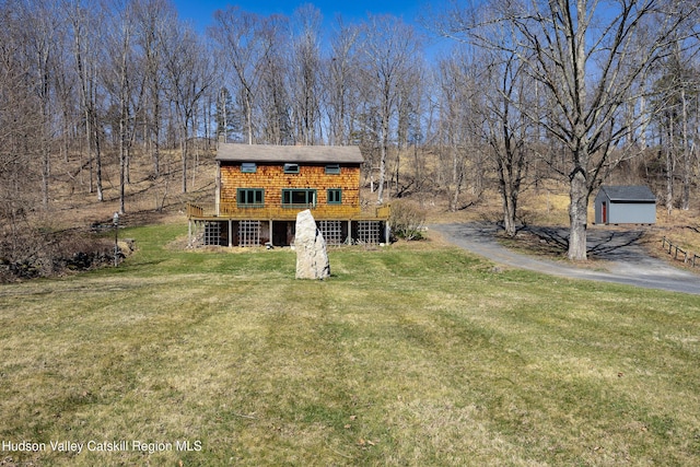 592 County Route 6, High Falls, NY 12440 - view of front facade featuring an outbuilding, a front yard, and aphalt driveway