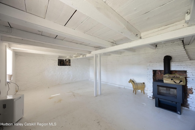 592 County Route 6, High Falls, NY 12440 - basement featuring a wood stove