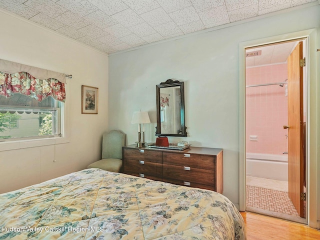 2481 Rte 145, East Durham, NY 12423 - bedroom featuring light wood-type flooring and connected bathroom