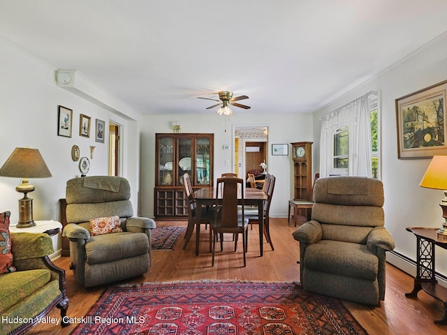 2481 Rte 145, East Durham, NY 12423 - living room with a ceiling fan and wood finished floors