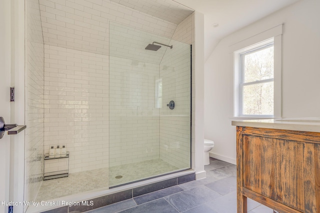 51 Houtman Rd, Saugerties, NY 12477 - full bathroom with baseboards, toilet, and tiled shower