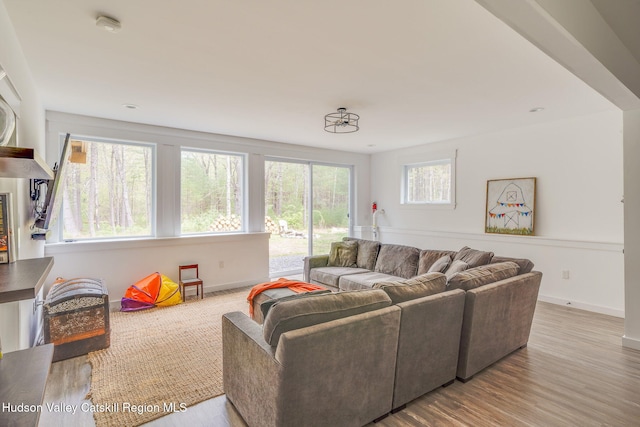 51 Houtman Rd, Saugerties, NY 12477 - living room featuring baseboards and wood finished floors