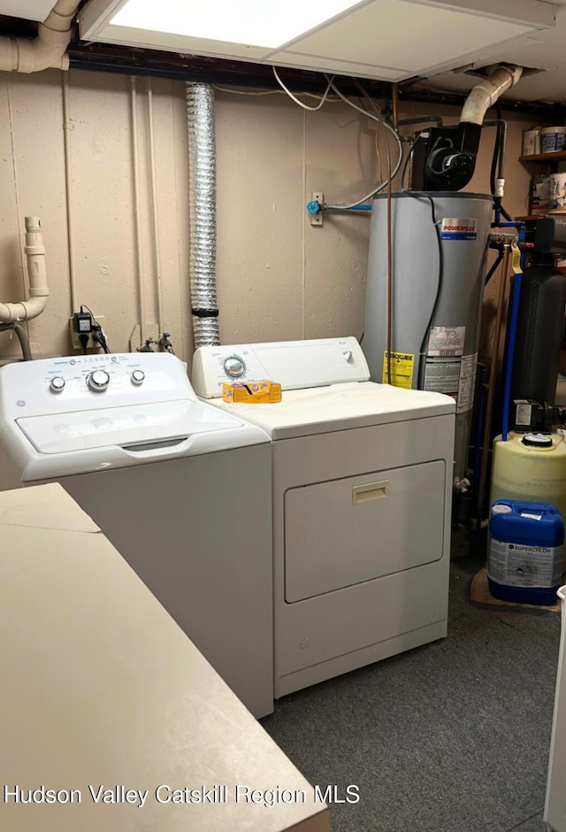 51 Patroon St, Claverack-Red Mills, NY 12513 - laundry room featuring washing machine and clothes dryer and water heater
