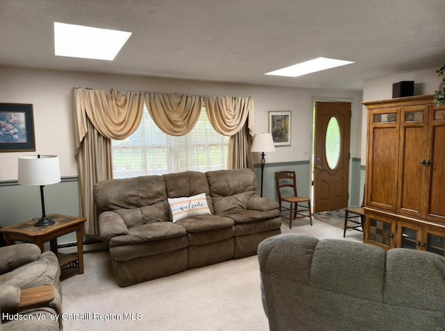 51 Patroon St, Claverack-Red Mills, NY 12513 - carpeted living area with a skylight