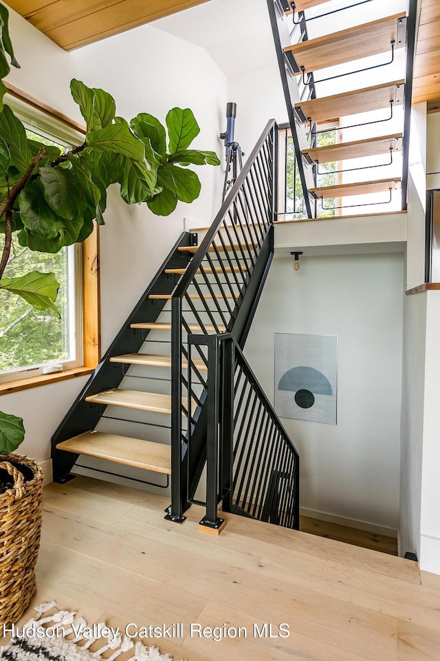 22 Skinner Ln, Catskill, NY 12414 - staircase with wood finished floors