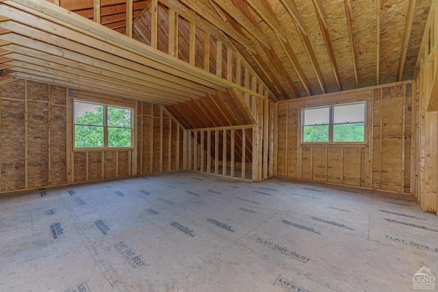 unfinished attic with healthy amount of natural light