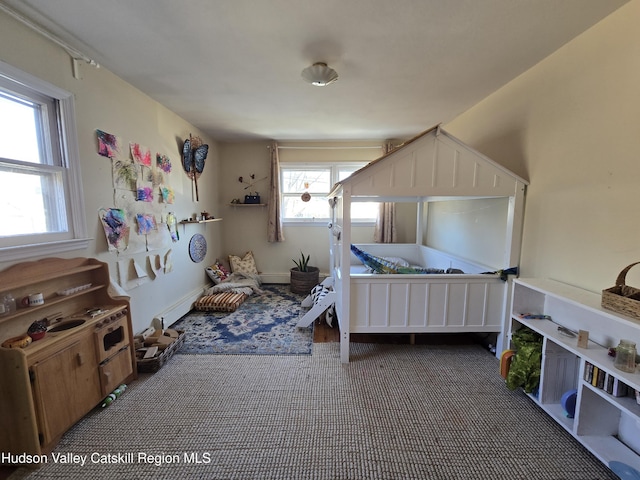 bedroom with carpet