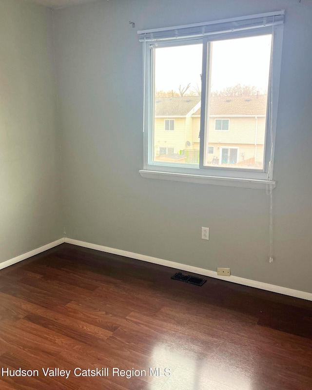 spare room featuring wood-type flooring