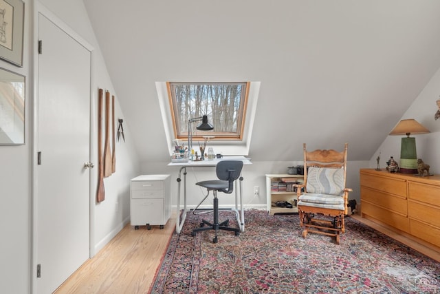 57 Spencer Rd, Austerlitz, NY 12017 - office with lofted ceiling, light wood-style flooring, and baseboards