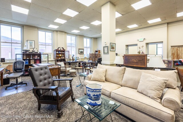81 N Main St, Ellenville, NY 12428 - living area featuring a paneled ceiling