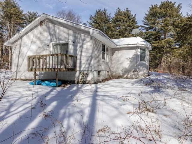 1769 Rte 51, Hannacroix, NY 12087 - view of snowy exterior featuring a wooden deck