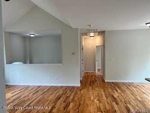 spare room featuring wood-type flooring