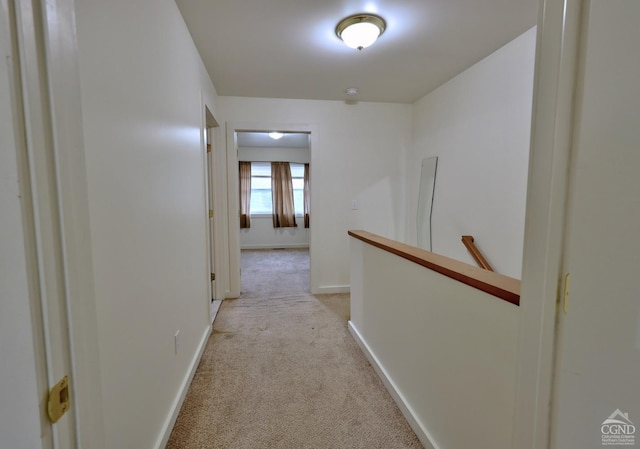 15023 Rte 23 Unit 5, Prattsville, NY 12468 - hall with light carpet, an upstairs landing, and baseboards