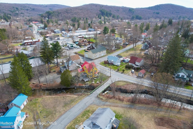 bird's eye view with a mountain view and a residential view