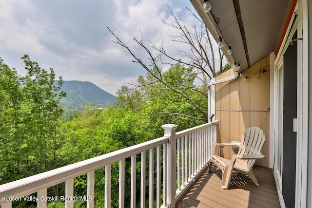 61 Scribner Hollow Rd Unit B 1, Hunter, NY 12442 - balcony featuring a mountain view