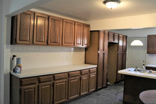 kitchen with tasteful backsplash