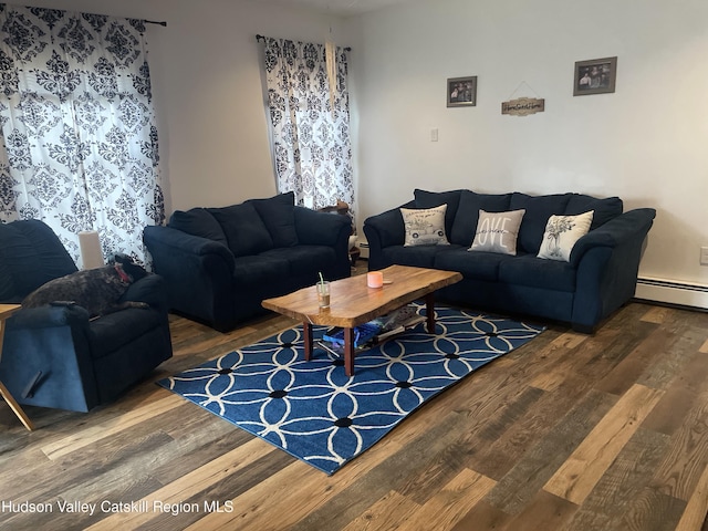 living room featuring hardwood / wood-style floors