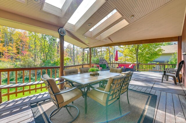 108 Botti Dr, Hunter, NY 12442 - deck featuring outdoor dining area