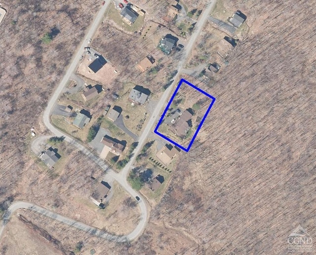 108 Botti Dr, Hunter, NY 12442 - aerial map of property and surrounding area with property boundaries highlighted