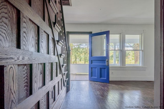 foyer with hardwood / wood-style floors