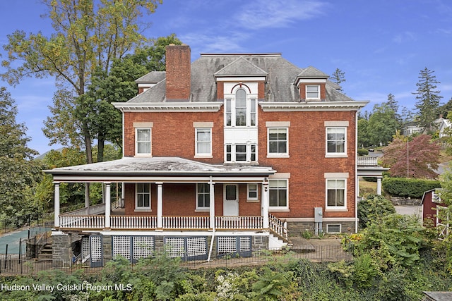 view of front of property with a porch