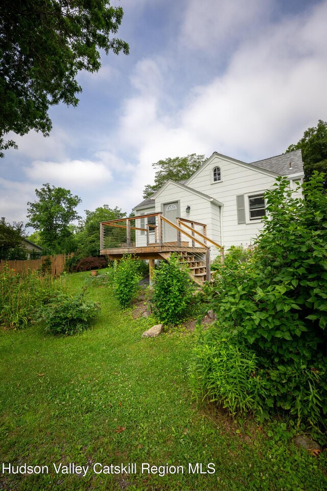 219 Rte 32, New Paltz, NY 12561 - back of house with a wooden deck