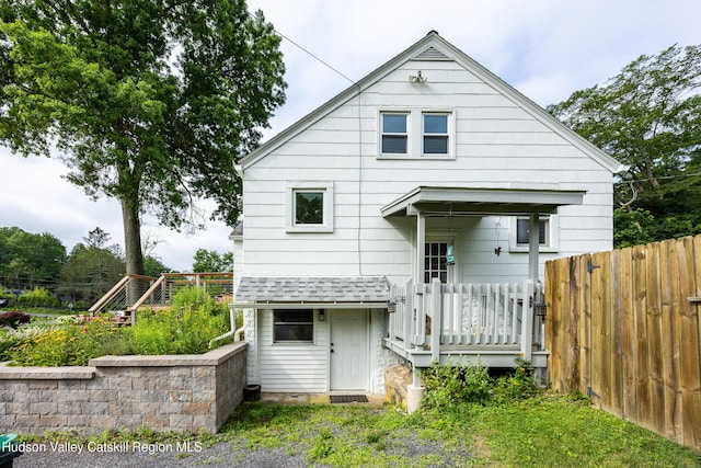 219 Rte 32, New Paltz, NY 12561 - rear view of property with a shingled roof and a deck