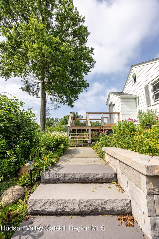 219 Rte 32, New Paltz, NY 12561 - view of yard featuring a wooden deck