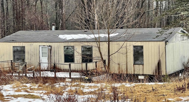 view of snow covered structure