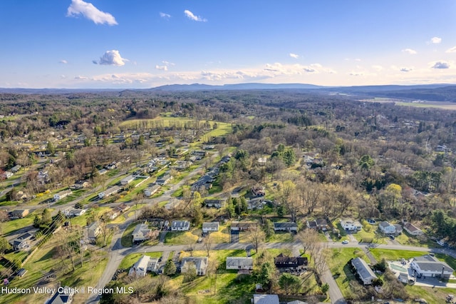 121 Rayna St, Hurley, NY 12443 - aerial view of property and surrounding area with nearby suburban area and a mountainous background