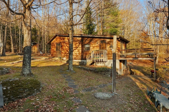 view of yard featuring a deck