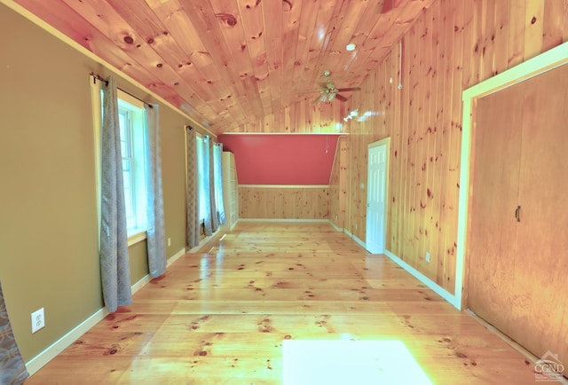 630 County Route 11, Ancram, NY 12502 - hall with wood finished floors, lofted ceiling, wood walls, and wood ceiling